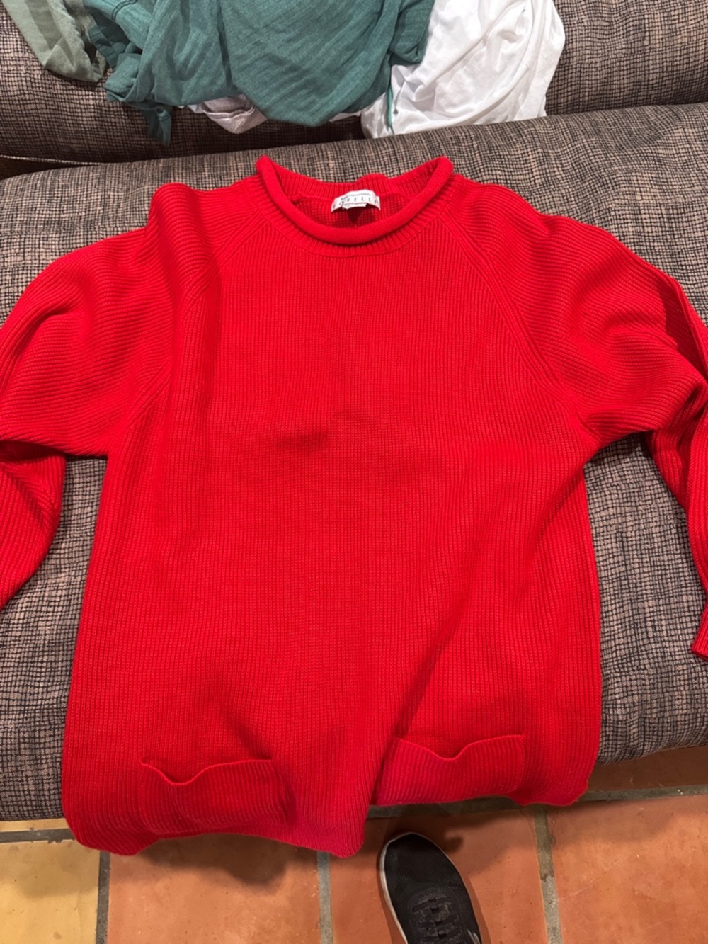 Forelli Women's Red Ribbed Crewneck Sweater 1X